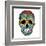 Day of the Dead Colorful Skull with Floral Ornament-Alisa Foytik-Framed Art Print