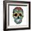 Day of the Dead Colorful Skull with Floral Ornament-Alisa Foytik-Framed Art Print