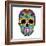 Day of the Dead Colorful Skull with Floral Ornament-Alisa Foytik-Framed Art Print