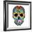 Day of the Dead Colorful Skull with Floral Ornament-Alisa Foytik-Framed Art Print