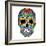 Day of the Dead Colorful Skull with Floral Ornament-Alisa Foytik-Framed Art Print