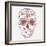 Day of the Dead Colorful Skull with Floral Ornament-Alisa Foytik-Framed Art Print