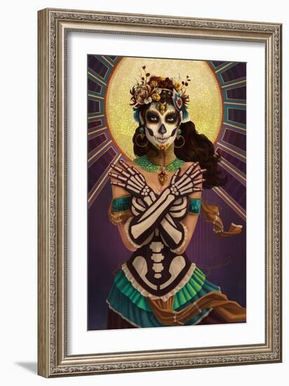 Day of the Dead - Crossbones-Lantern Press-Framed Art Print