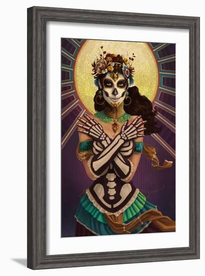 Day of the Dead - Crossbones-Lantern Press-Framed Art Print