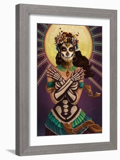 Day of the Dead - Crossbones-Lantern Press-Framed Art Print