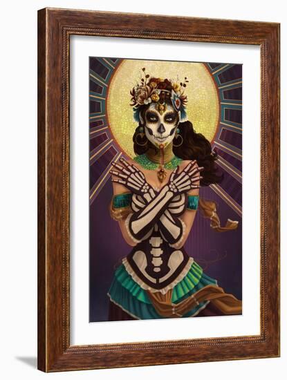 Day of the Dead - Crossbones-Lantern Press-Framed Art Print