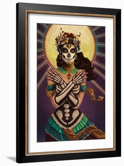 Day of the Dead - Crossbones-Lantern Press-Framed Art Print