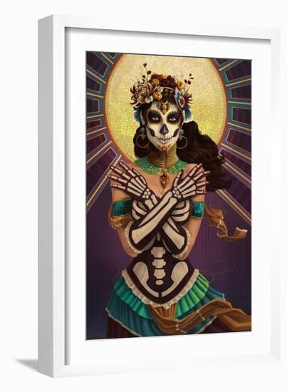 Day of the Dead - Crossbones-Lantern Press-Framed Art Print