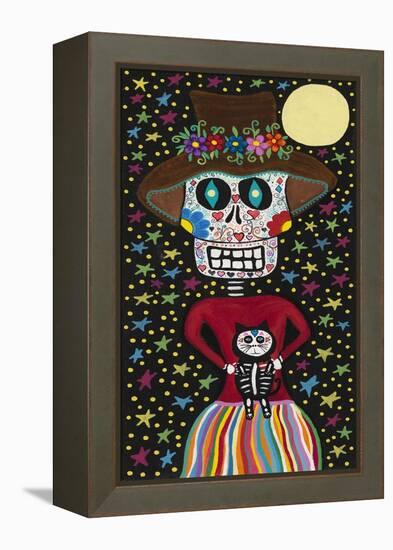 Day of the Dead Girl with Cat-Kerri Ambrosino-Framed Premier Image Canvas