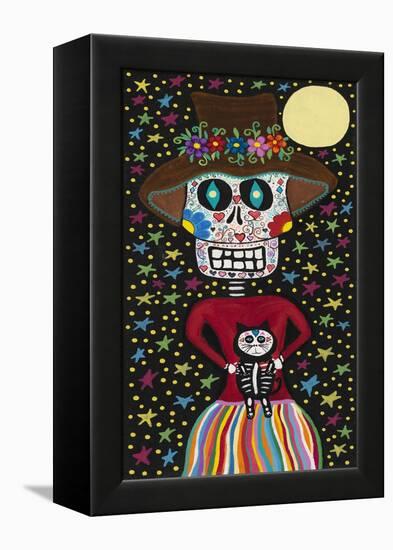 Day of the Dead Girl with Cat-Kerri Ambrosino-Framed Premier Image Canvas