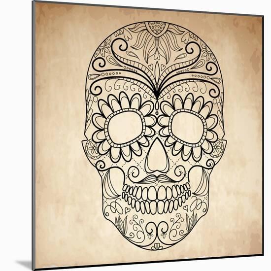 Day of the Dead Grungy Skull-Alisa Foytik-Mounted Art Print