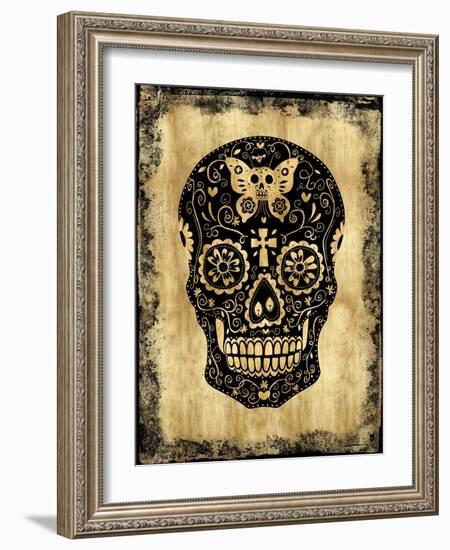 Day of the Dead in Black & Gold-Martin Wagner-Framed Art Print