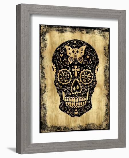 Day of the Dead in Black & Gold-Martin Wagner-Framed Art Print