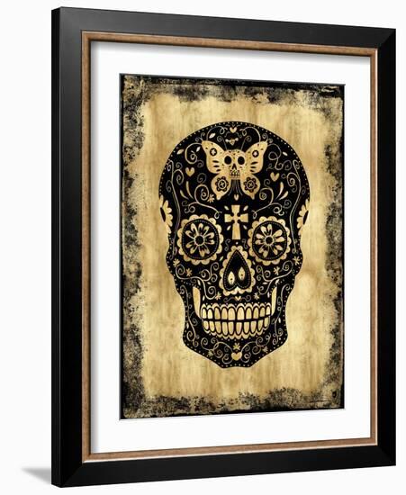 Day of the Dead in Black & Gold-Martin Wagner-Framed Art Print