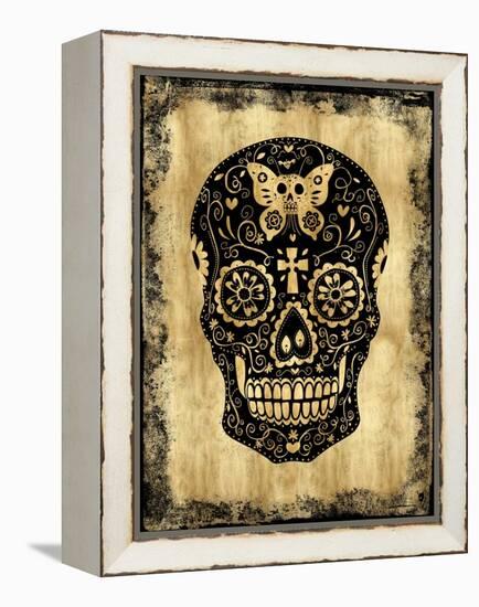 Day of the Dead in Black & Gold-Martin Wagner-Framed Stretched Canvas