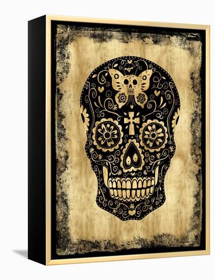 Day of the Dead in Black & Gold-Martin Wagner-Framed Stretched Canvas