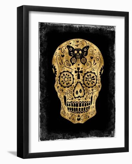 Day of the Dead in Gold & Black-Martin Wagner-Framed Art Print