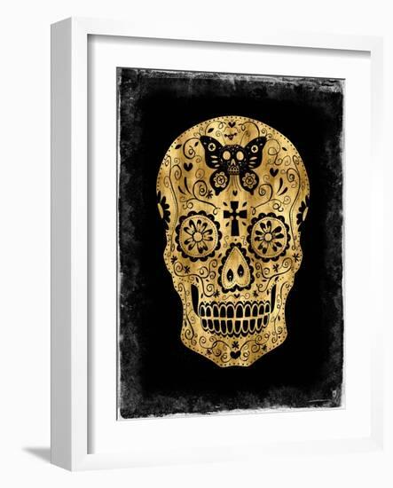 Day of the Dead in Gold & Black-Martin Wagner-Framed Art Print