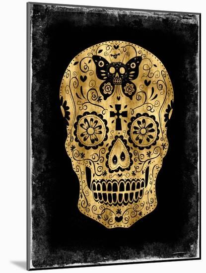 Day of the Dead in Gold & Black-Martin Wagner-Mounted Art Print