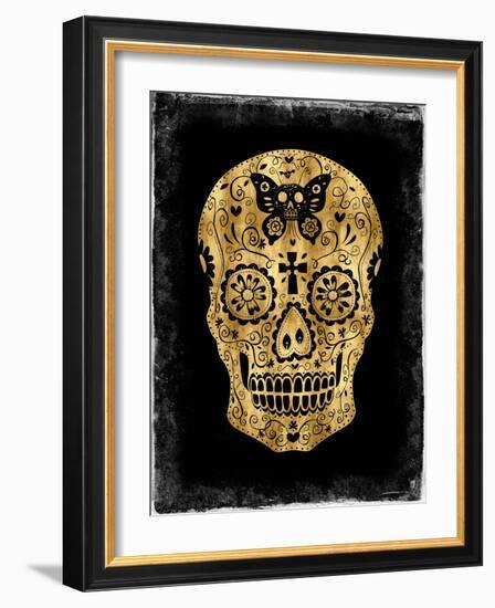 Day of the Dead in Gold & Black-Martin Wagner-Framed Art Print