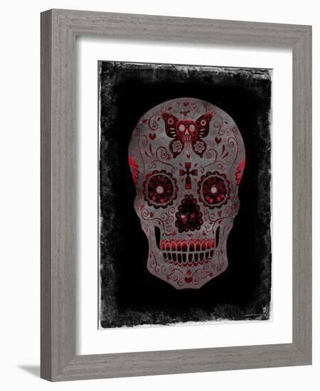 Day of the Dead in Red-Martin Wagner-Framed Art Print