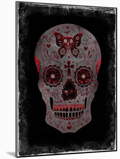 Day of the Dead in Red-Martin Wagner-Mounted Art Print