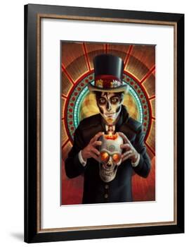 Day of the Dead - Man and Candle-Lantern Press-Framed Art Print