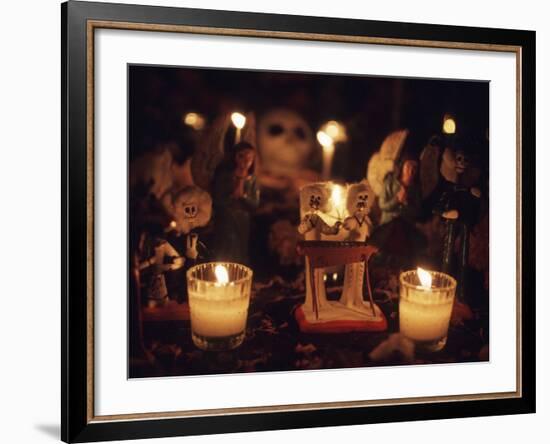 Day of the Dead Night Vigil Details, Oaxaca, Mexico-Judith Haden-Framed Photographic Print