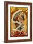 Day of the Dead - Skeleton Dancing-Lantern Press-Framed Art Print