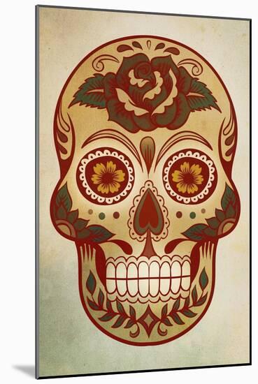 Day of the Dead Skull I-Anna Polanski-Mounted Art Print