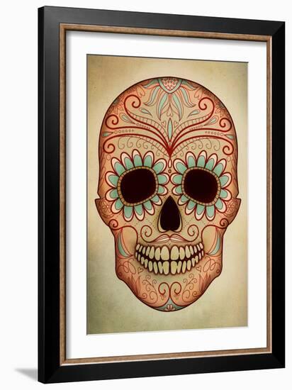 Day of the Dead Skull II-Anna Polanski-Framed Art Print