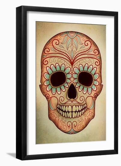 Day of the Dead Skull II-Anna Polanski-Framed Art Print