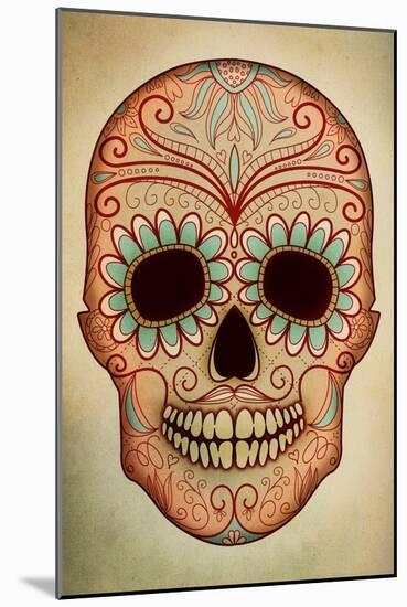 Day of the Dead Skull II-Anna Polanski-Mounted Art Print