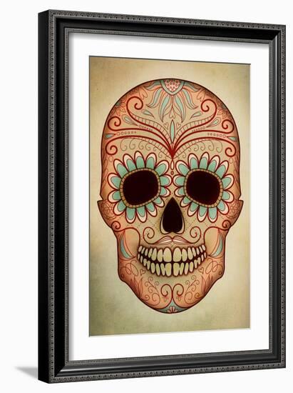 Day of the Dead Skull II-Anna Polanski-Framed Art Print