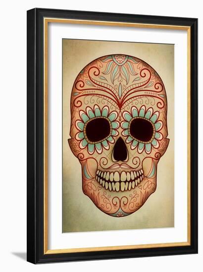 Day of the Dead Skull II-Anna Polanski-Framed Art Print