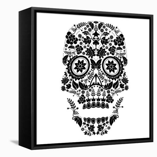 Day of the Dead Skull-lineartestpilot-Framed Stretched Canvas