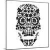 Day of the Dead Skull-lineartestpilot-Mounted Art Print