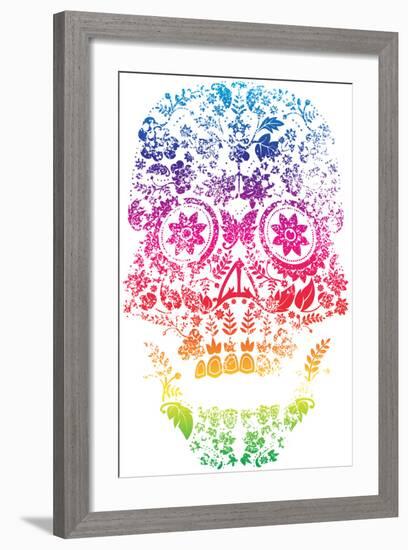 Day of the Dead Sugar Skull Design-lineartestpilot-Framed Art Print