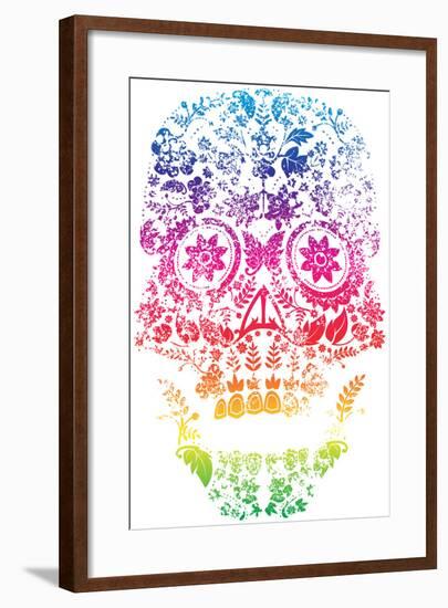 Day of the Dead Sugar Skull Design-lineartestpilot-Framed Art Print