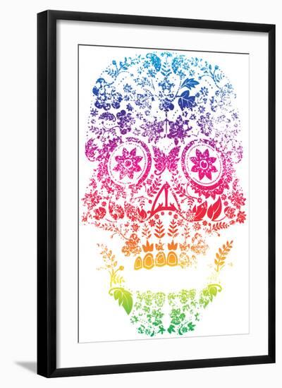 Day of the Dead Sugar Skull Design-lineartestpilot-Framed Art Print