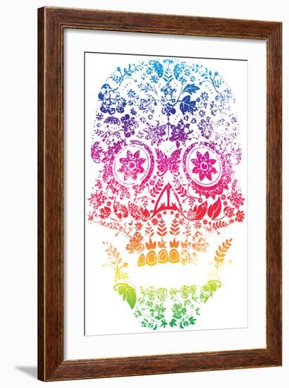 Day of the Dead Sugar Skull Design-lineartestpilot-Framed Art Print