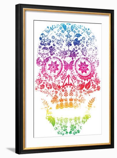 Day of the Dead Sugar Skull Design-lineartestpilot-Framed Art Print