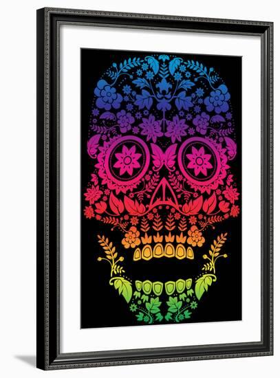 Day of the Dead Sugar Skull Design-lineartestpilot-Framed Art Print