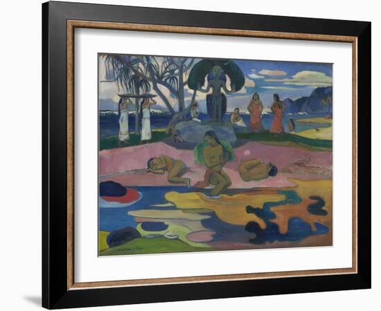Day of the God (Mahana No Atua) 1894-Paul Gauguin-Framed Giclee Print