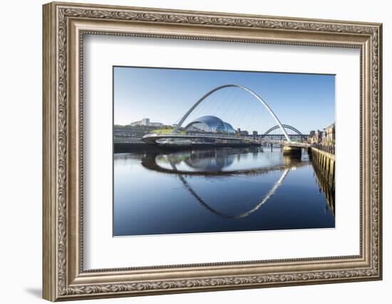 Day View of Gateshead Millennium Bridge, River Tyne, Newcastle Upon Tyne, Tyne and Wear, England-Chris Hepburn-Framed Photographic Print