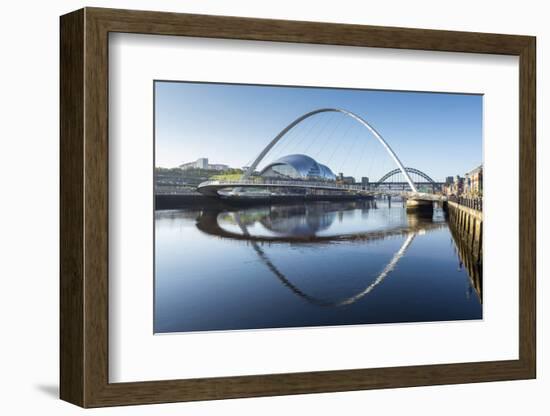Day View of Gateshead Millennium Bridge, River Tyne, Newcastle Upon Tyne, Tyne and Wear, England-Chris Hepburn-Framed Photographic Print