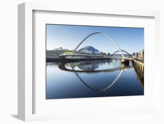 Day View of Gateshead Millennium Bridge, River Tyne, Newcastle Upon Tyne, Tyne and Wear, England-Chris Hepburn-Framed Photographic Print