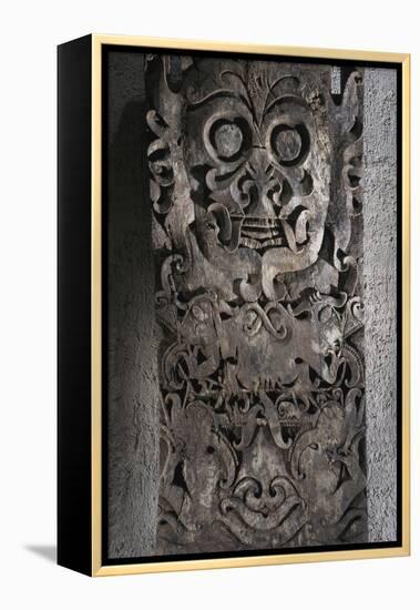 Dayak carved wooden panel, Kalimantan, Borneo, 19th-20th century-Werner Forman-Framed Premier Image Canvas