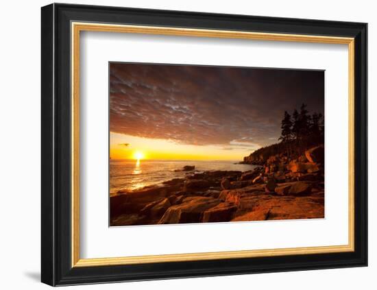 Daybreak on the Maine Coast-Michael Hudson-Framed Art Print