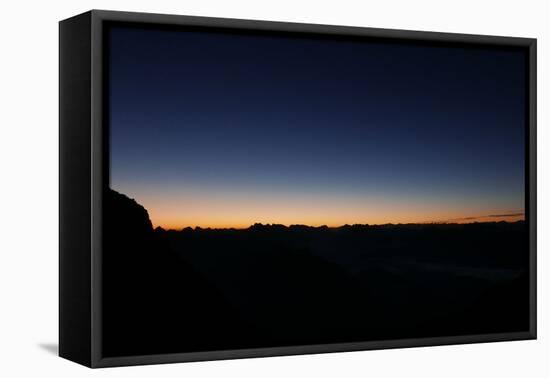 Daybreak, the Magical First Light About the Karwendel, View of Schüsselkarspitze in Wetterstein Ran-Rolf Roeckl-Framed Premier Image Canvas